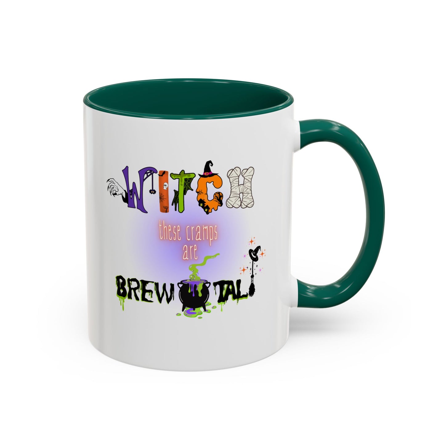 Witch These Cramps Are Brew-tal Mug β Funny Halloween Witch Coffee Cup for Women | Endo Awareness Gift