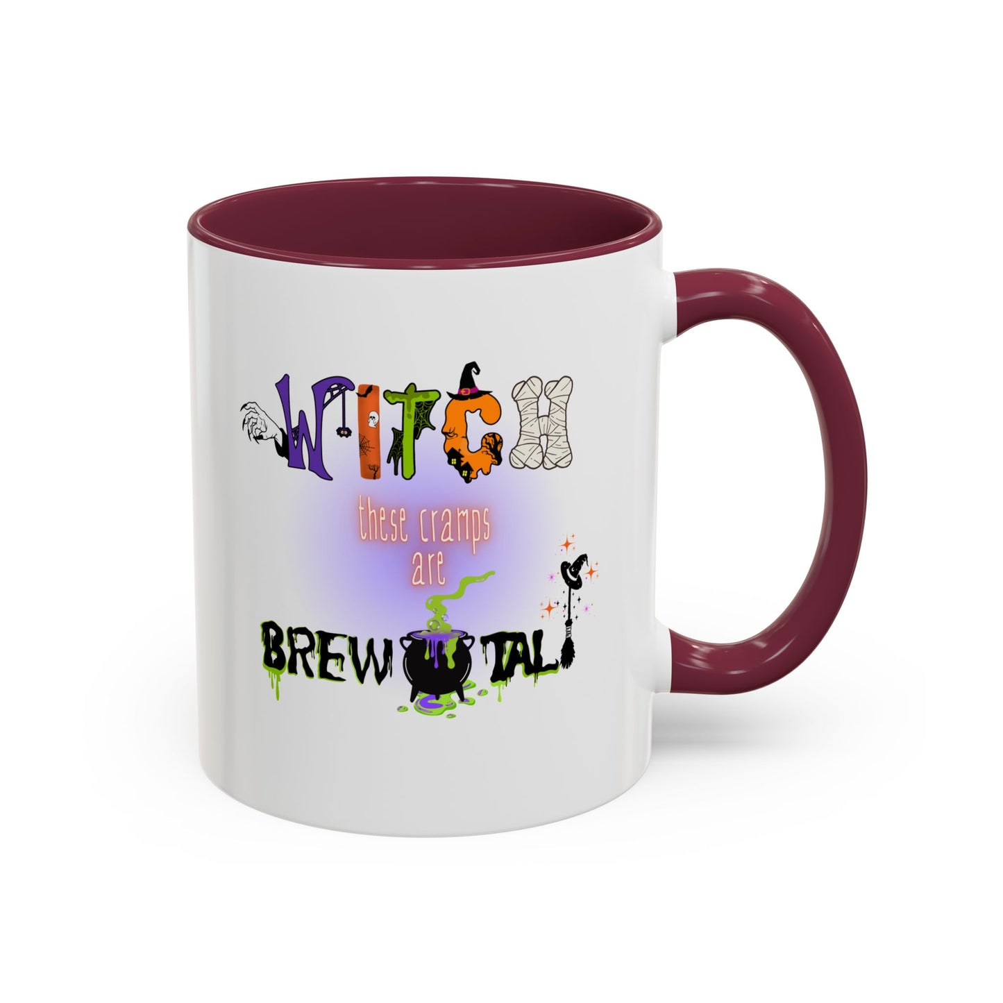 Witch These Cramps Are Brew-tal Mug β Funny Halloween Witch Coffee Cup for Women | Endo Awareness Gift