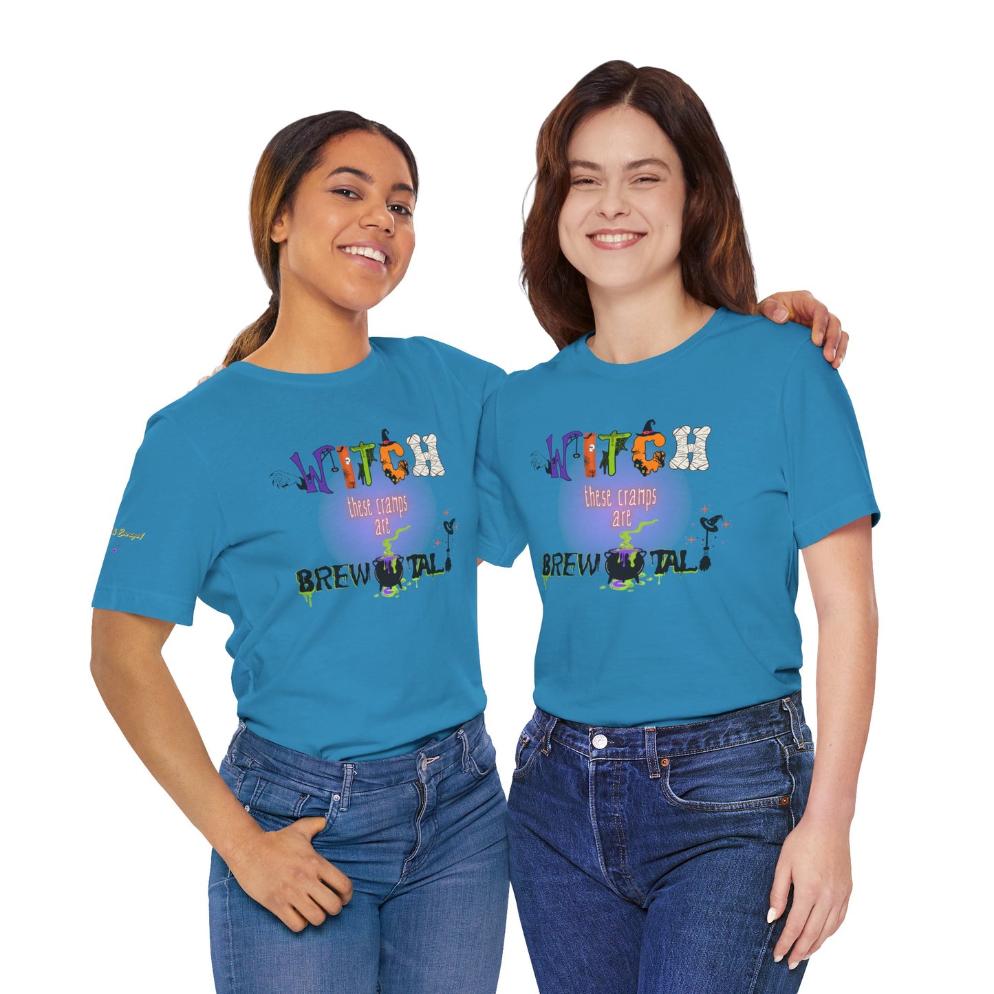 Endo Humor T-Shirt – Witch These Cramps Are Brew-tal! Funny Period Awareness Tee for Women”
