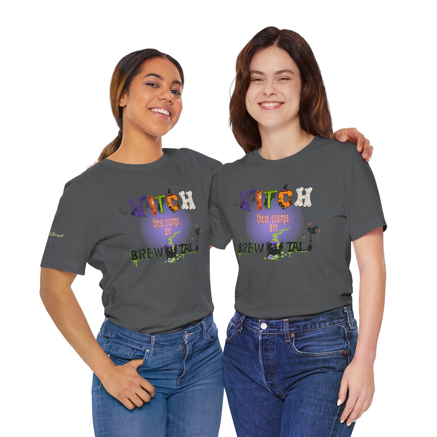 Endo Humor T-Shirt – Witch These Cramps Are Brew-tal! Funny Period Awareness Tee for Women”