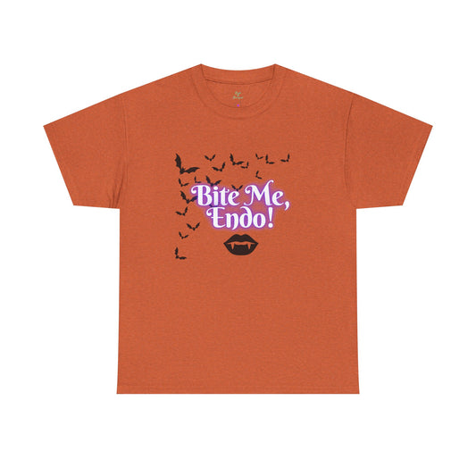Funky Halloween Tee - "Bite Me, Undo!" Unisex Heavy Cotton T-Shirt, Spooky Apparel, Fall Fashion, Halloween Costume
