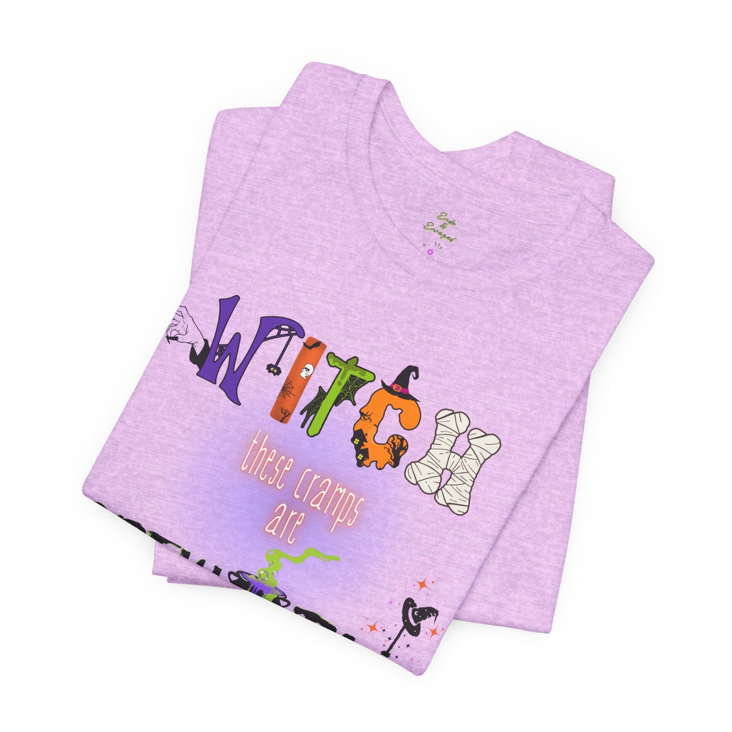 Endo Humor T-Shirt – Witch These Cramps Are Brew-tal! Funny Period Awareness Tee for Women”