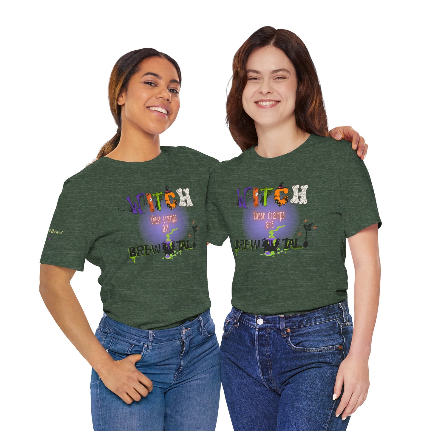 Endo Humor T-Shirt – Witch These Cramps Are Brew-tal! Funny Period Awareness Tee for Women”