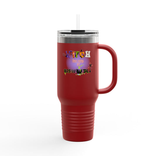 Witch These Cramps Are Brew-tal Tumbler – Funny Halloween Witch Travel Mug | Endo Awareness Gift for Women