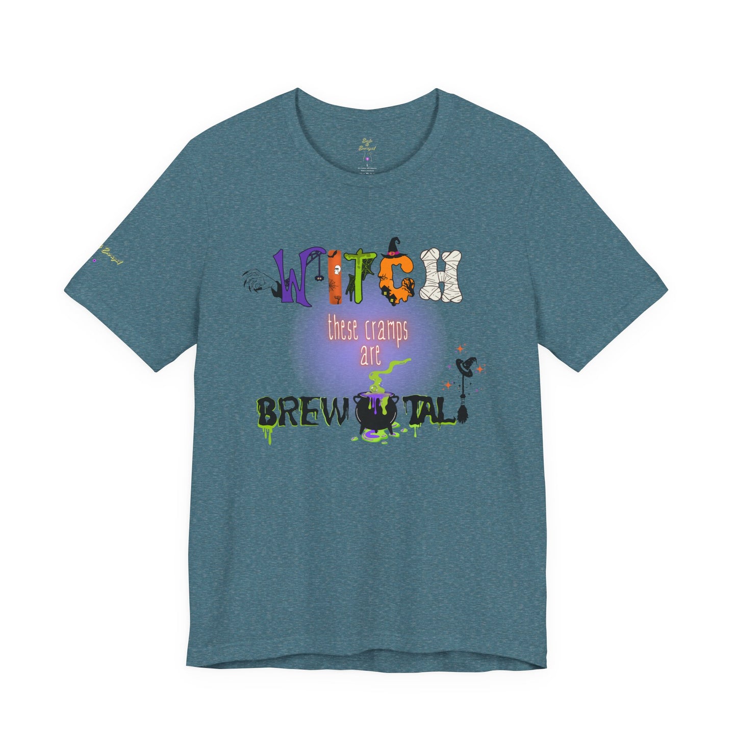 Endo Humor T-Shirt – Witch These Cramps Are Brew-tal! Funny Period Awareness Tee for Women”