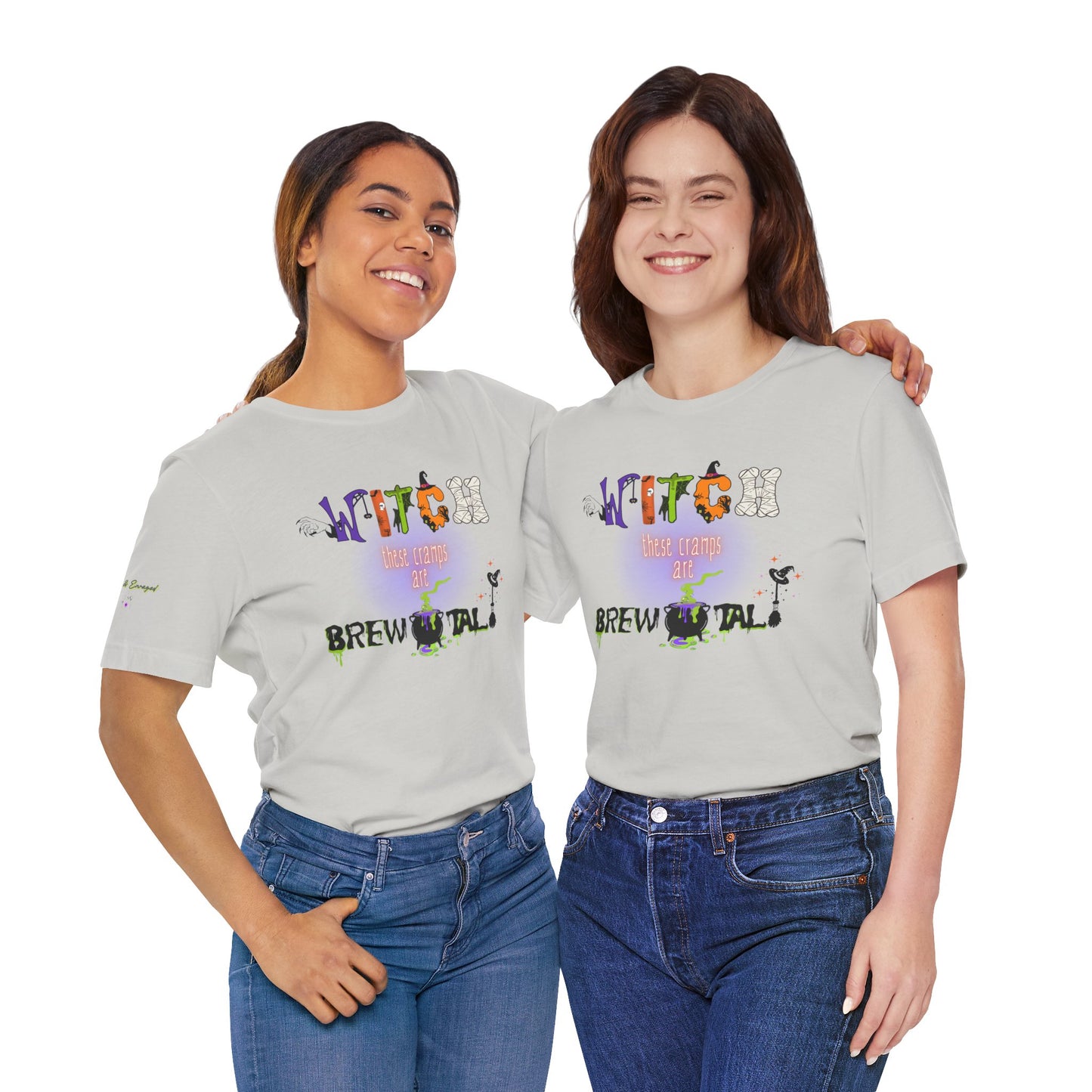 Endo Humor T-Shirt – Witch These Cramps Are Brew-tal! Funny Period Awareness Tee for Women”