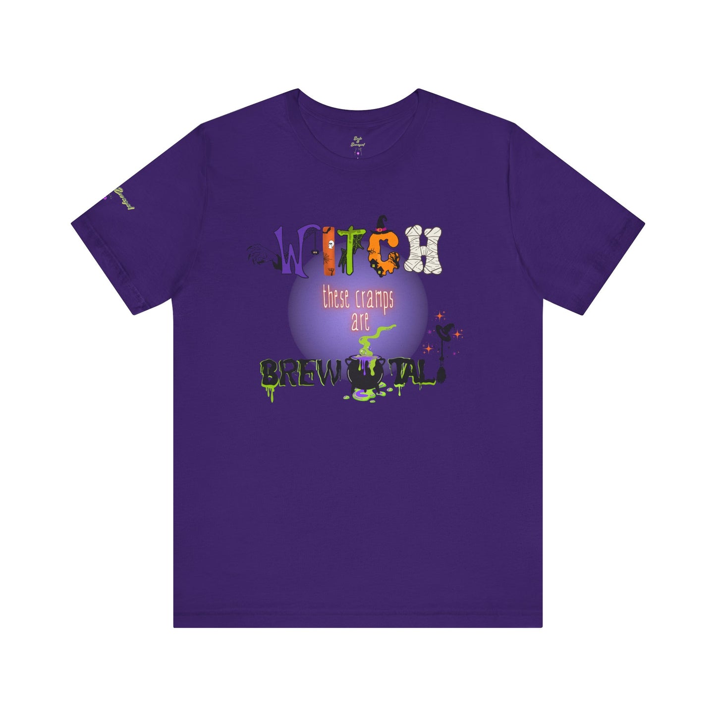 Endo Humor T-Shirt – Witch These Cramps Are Brew-tal! Funny Period Awareness Tee for Women”