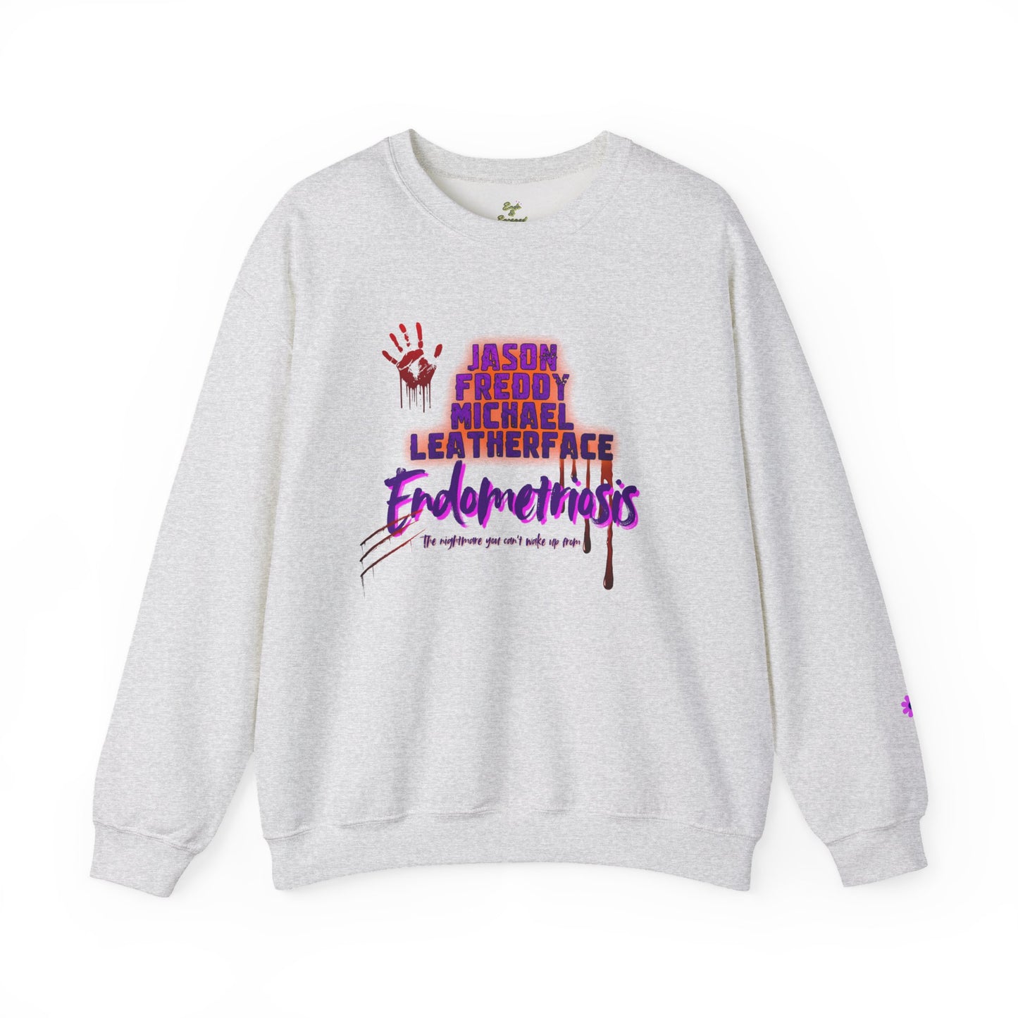 Endometriosis Horror Movie Sweatshirt | Halloween Crewneck | Endometriosis Awareness | Cozy Crew Sweater, Spooky Season