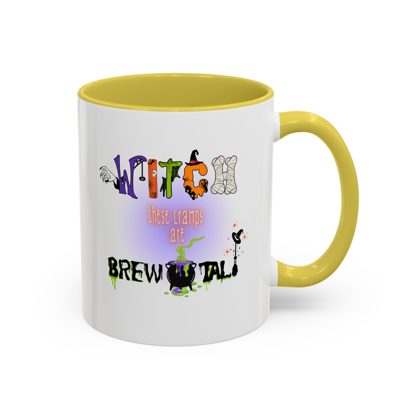 Witch These Cramps Are Brew-tal Mug β Funny Halloween Witch Coffee Cup for Women | Endo Awareness Gift