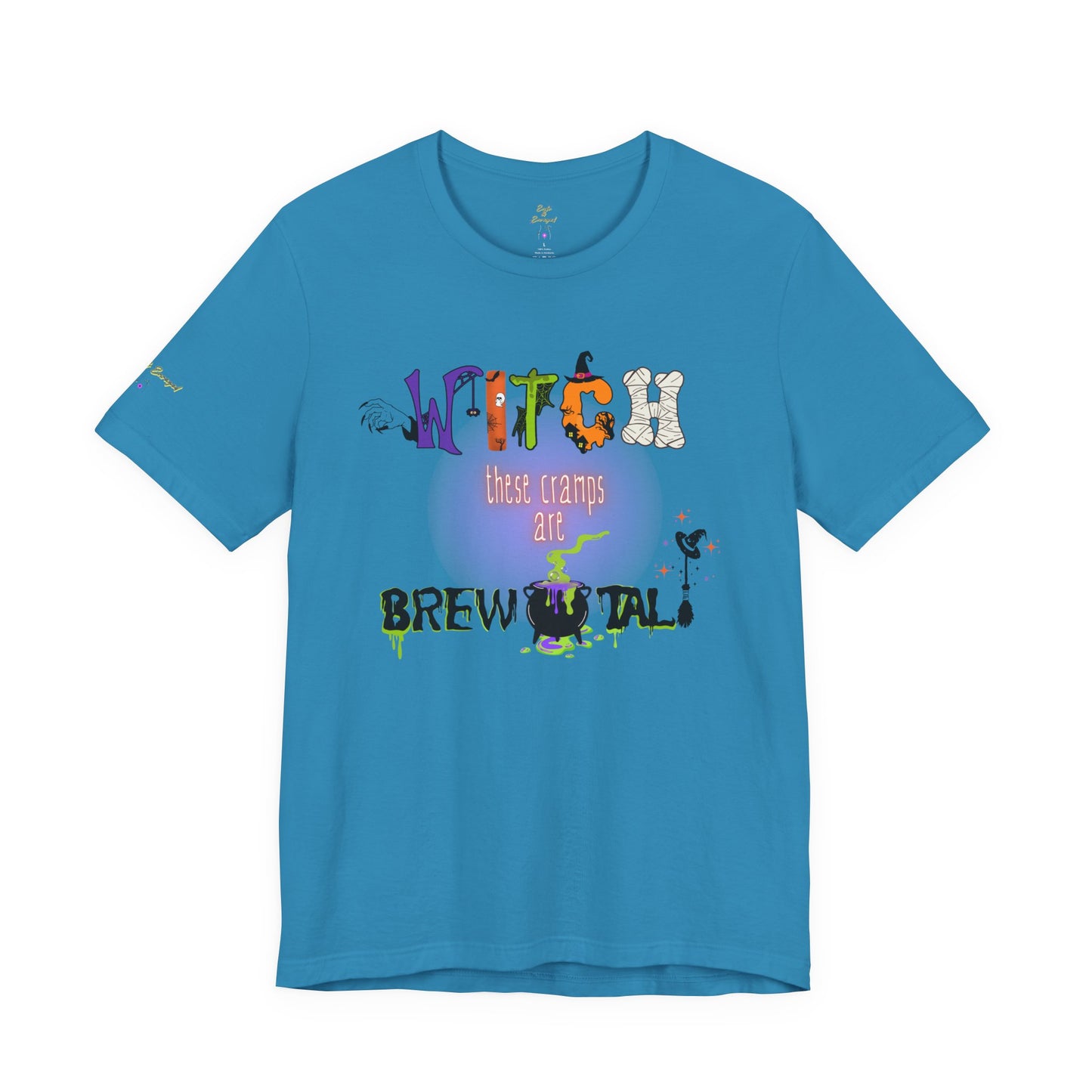 Endo Humor T-Shirt – Witch These Cramps Are Brew-tal! Funny Period Awareness Tee for Women”