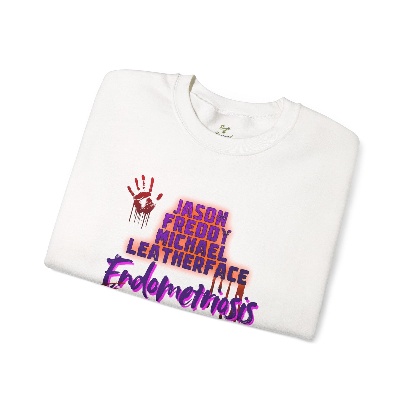 Endometriosis Horror Movie Sweatshirt | Halloween Crewneck | Endometriosis Awareness | Cozy Crew Sweater, Spooky Season