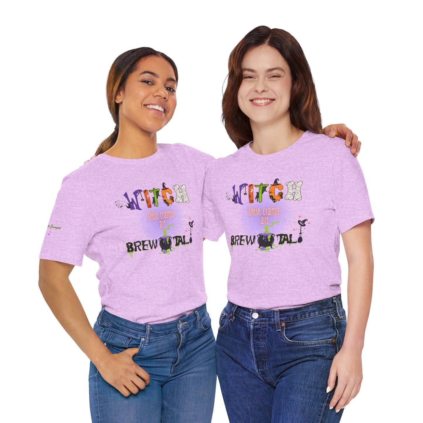 Endo Humor T-Shirt – Witch These Cramps Are Brew-tal! Funny Period Awareness Tee for Women”