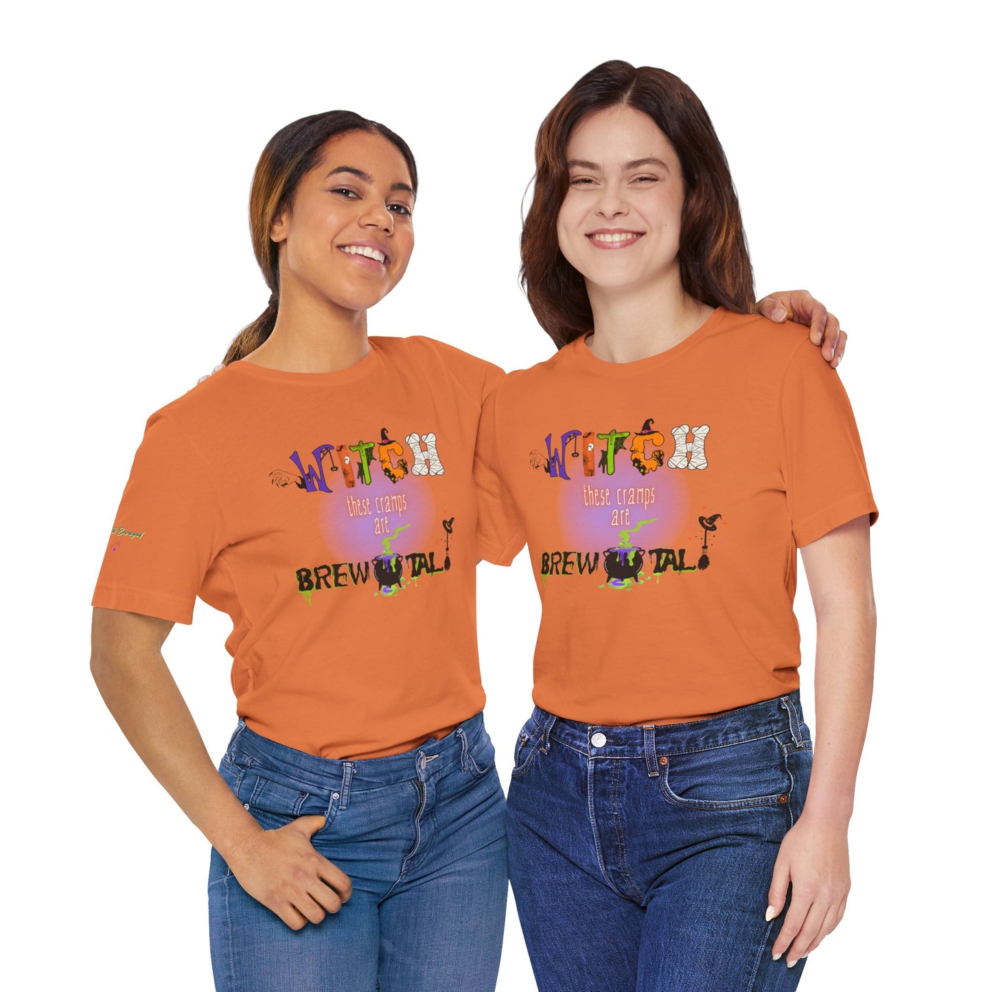 Endo Humor T-Shirt – Witch These Cramps Are Brew-tal! Funny Period Awareness Tee for Women”
