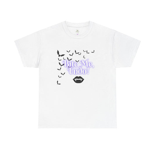 Funky Halloween Tee - "Bite Me, Undo!" Unisex Heavy Cotton T-Shirt, Spooky Apparel, Fall Fashion, Halloween Costume