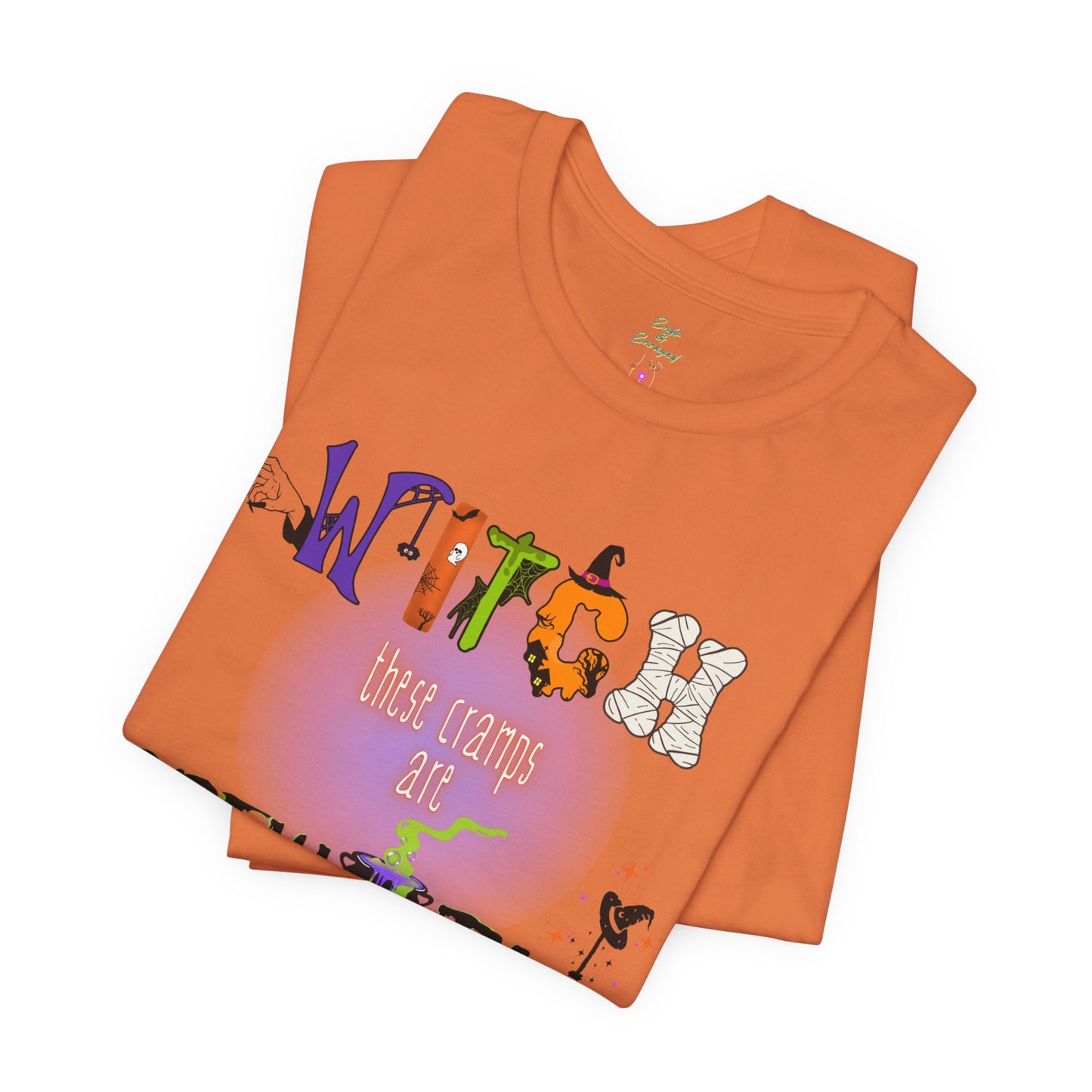 Endo Humor T-Shirt – Witch These Cramps Are Brew-tal! Funny Period Awareness Tee for Women”