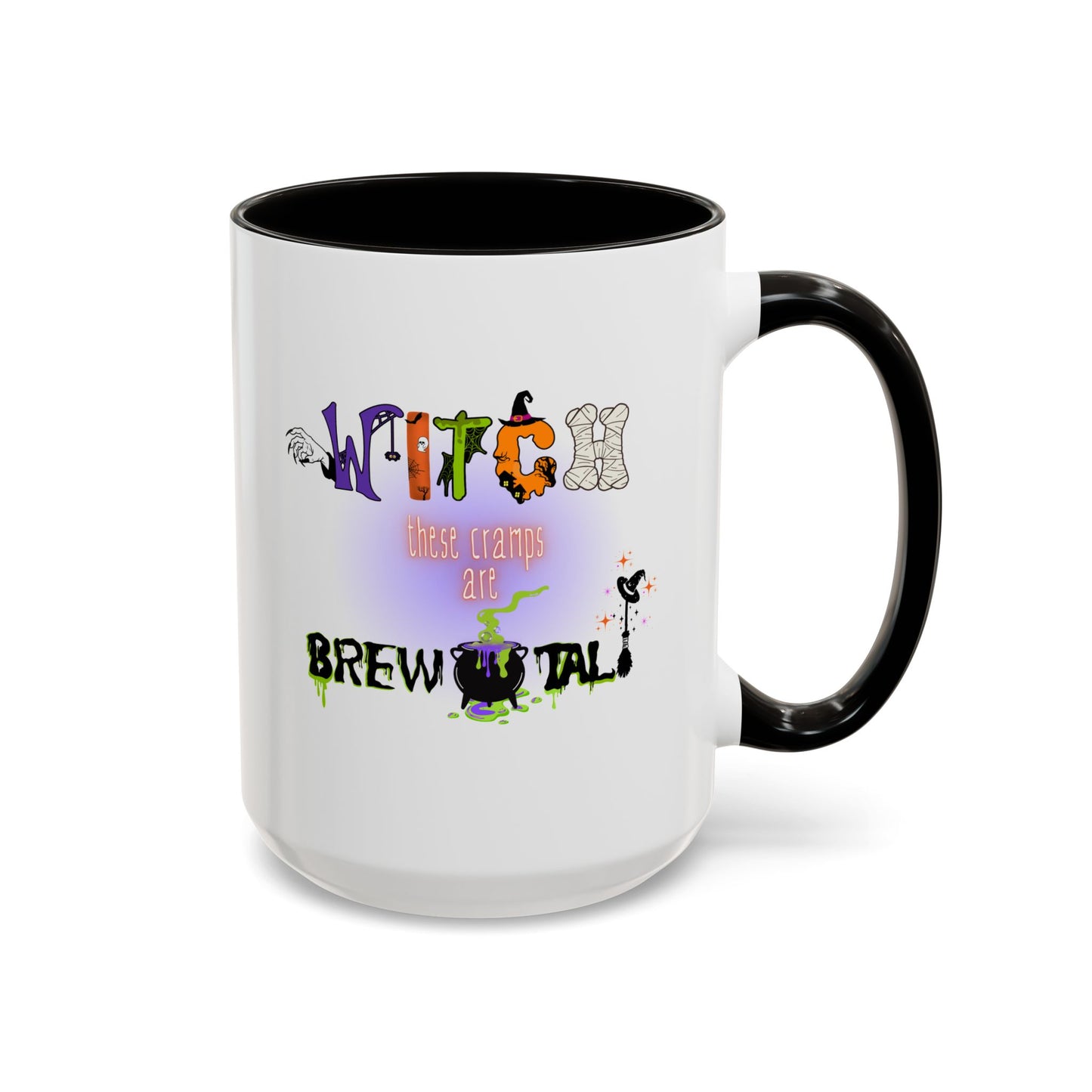 Witch These Cramps Are Brew-tal Mug β Funny Halloween Witch Coffee Cup for Women | Endo Awareness Gift