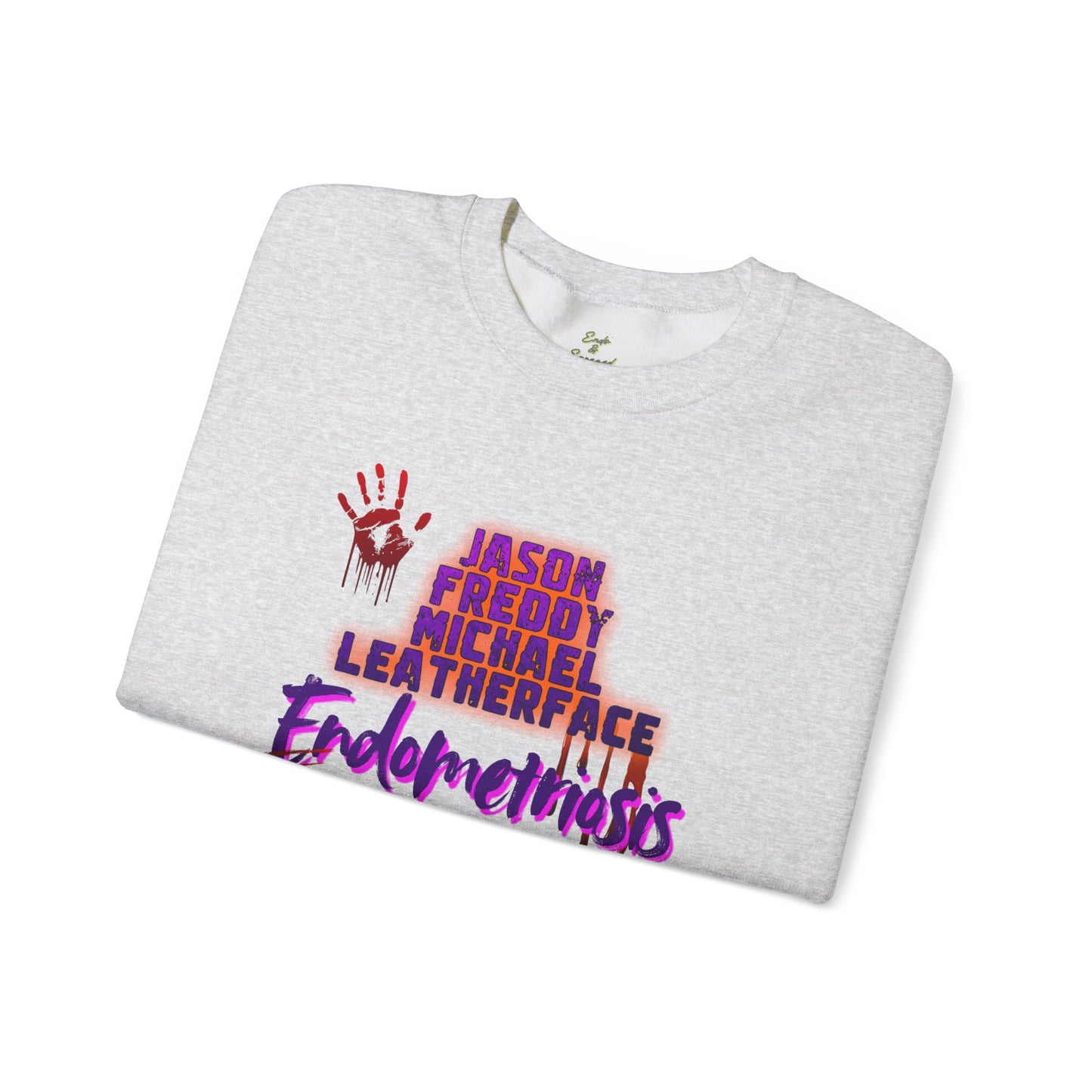 Endometriosis Horror Movie Sweatshirt | Halloween Crewneck | Endometriosis Awareness | Cozy Crew Sweater, Spooky Season
