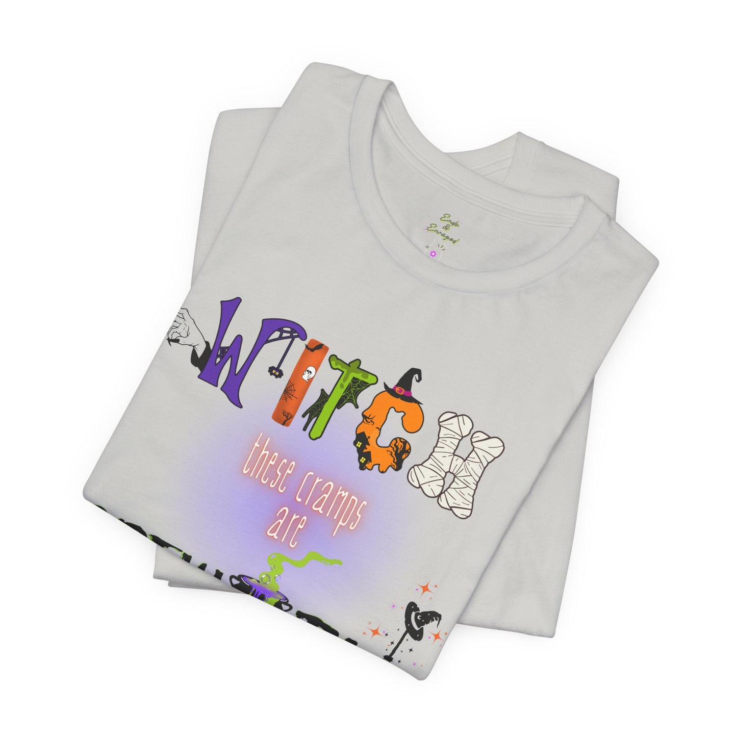 Endo Humor T-Shirt – Witch These Cramps Are Brew-tal! Funny Period Awareness Tee for Women”