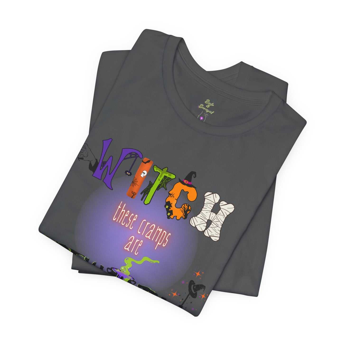 Endo Humor T-Shirt – Witch These Cramps Are Brew-tal! Funny Period Awareness Tee for Women”