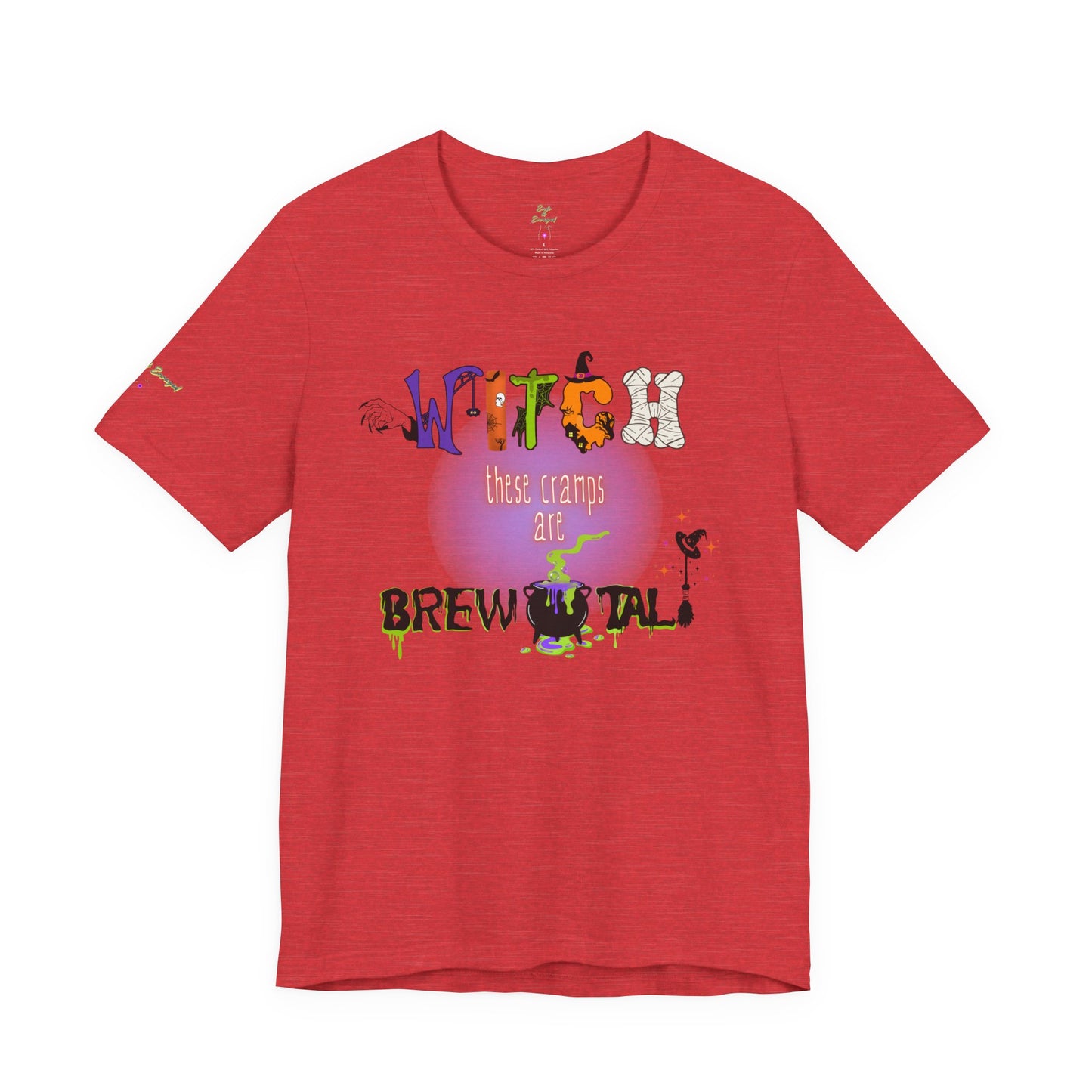 Endo Humor T-Shirt – Witch These Cramps Are Brew-tal! Funny Period Awareness Tee for Women”