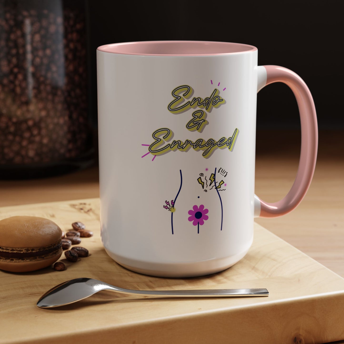 Cute Endometriosis humor coffee mug - laughing through the pain