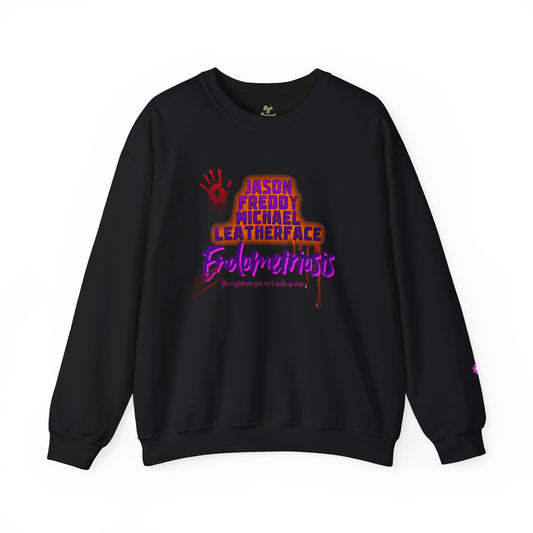 Endometriosis Horror Movie Sweatshirt | Halloween Crewneck | Endometriosis Awareness | Cozy Crew Sweater, Spooky Season
