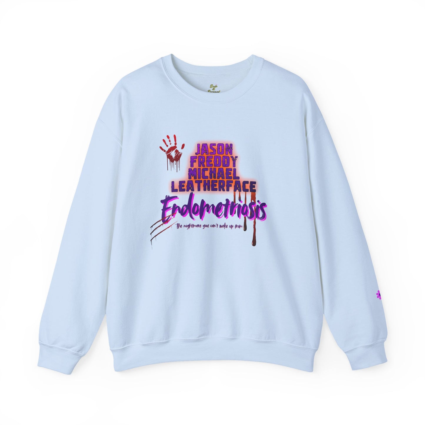 Endometriosis Horror Movie Sweatshirt | Halloween Crewneck | Endometriosis Awareness | Cozy Crew Sweater, Spooky Season