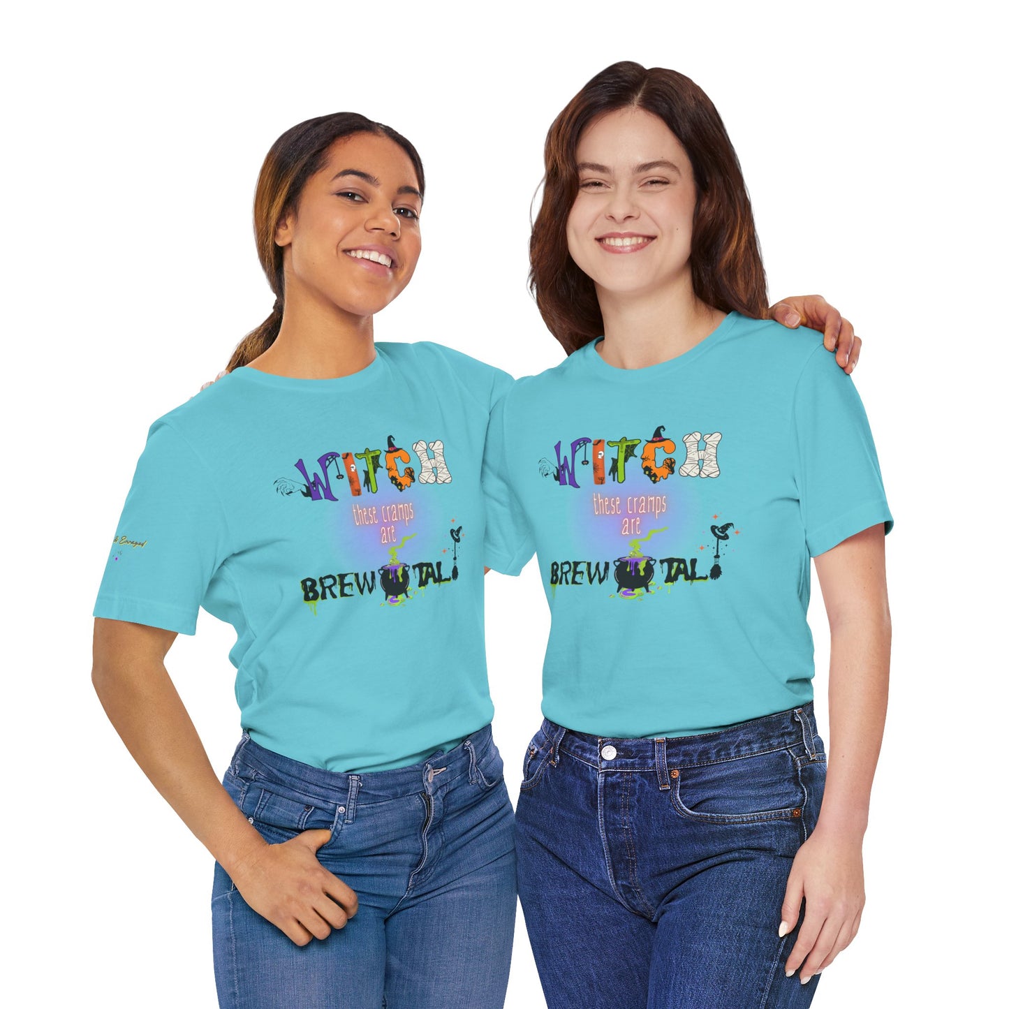 Endo Humor T-Shirt – Witch These Cramps Are Brew-tal! Funny Period Awareness Tee for Women”