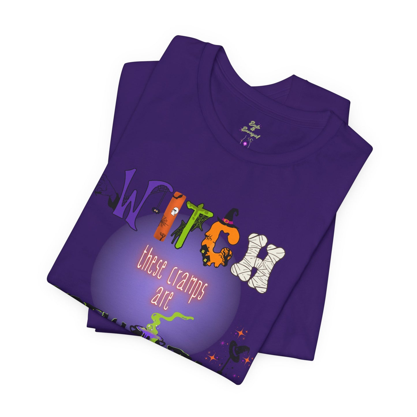 Endo Humor T-Shirt – Witch These Cramps Are Brew-tal! Funny Period Awareness Tee for Women”