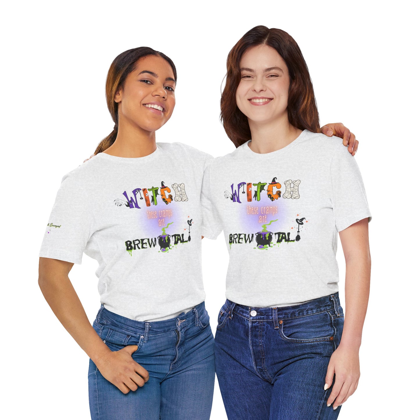 Endo Humor T-Shirt – Witch These Cramps Are Brew-tal! Funny Period Awareness Tee for Women”