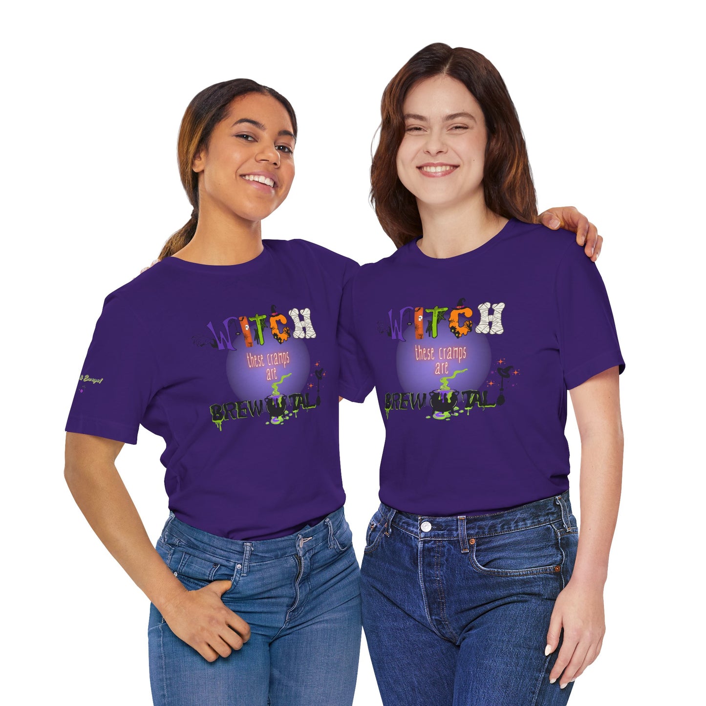 Endo Humor T-Shirt – Witch These Cramps Are Brew-tal! Funny Period Awareness Tee for Women”