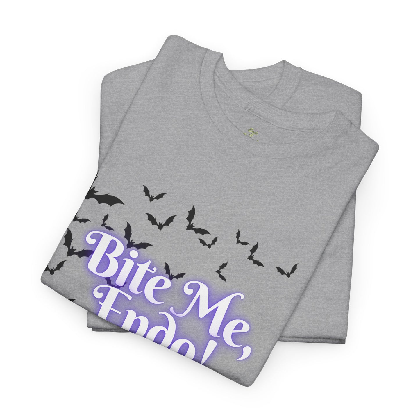 Funky Halloween Tee - "Bite Me, Undo!" Unisex Heavy Cotton T-Shirt, Spooky Apparel, Fall Fashion, Halloween Costume