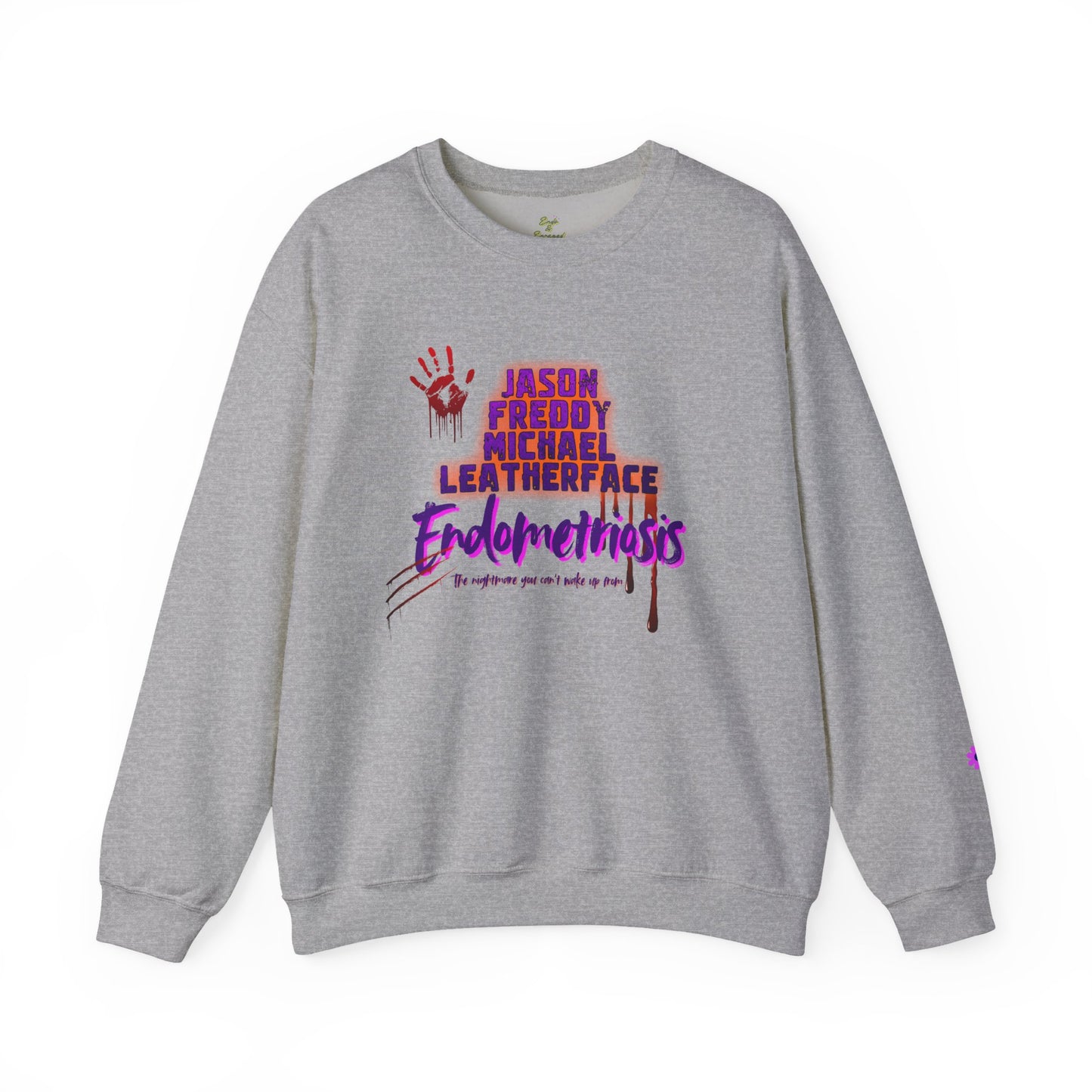 Endometriosis Horror Movie Sweatshirt | Halloween Crewneck | Endometriosis Awareness | Cozy Crew Sweater, Spooky Season
