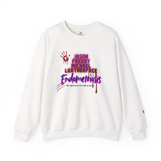 Endometriosis Horror Movie Sweatshirt | Halloween Crewneck | Endometriosis Awareness | Cozy Crew Sweater, Spooky Season