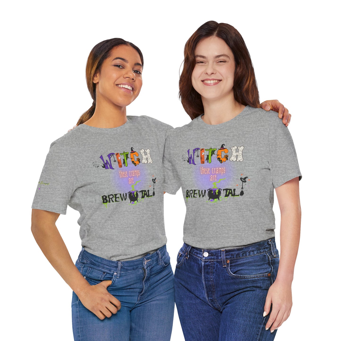 Endo Humor T-Shirt – Witch These Cramps Are Brew-tal! Funny Period Awareness Tee for Women”