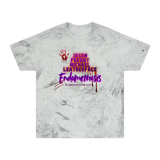 Unisex Horror-Inspired Color Blast T-Shirt | Endometriosis Awareness Tee, Unisex Tee, Horror Film, Endo Sarcasm