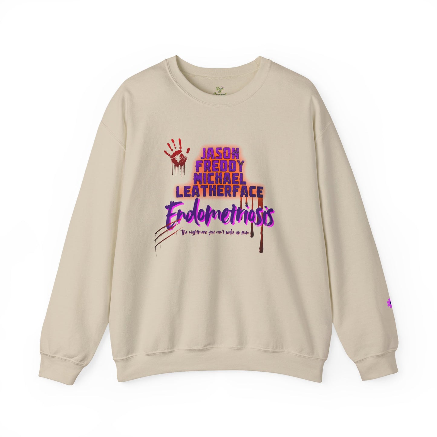 Endometriosis Horror Movie Sweatshirt | Halloween Crewneck | Endometriosis Awareness | Cozy Crew Sweater, Spooky Season
