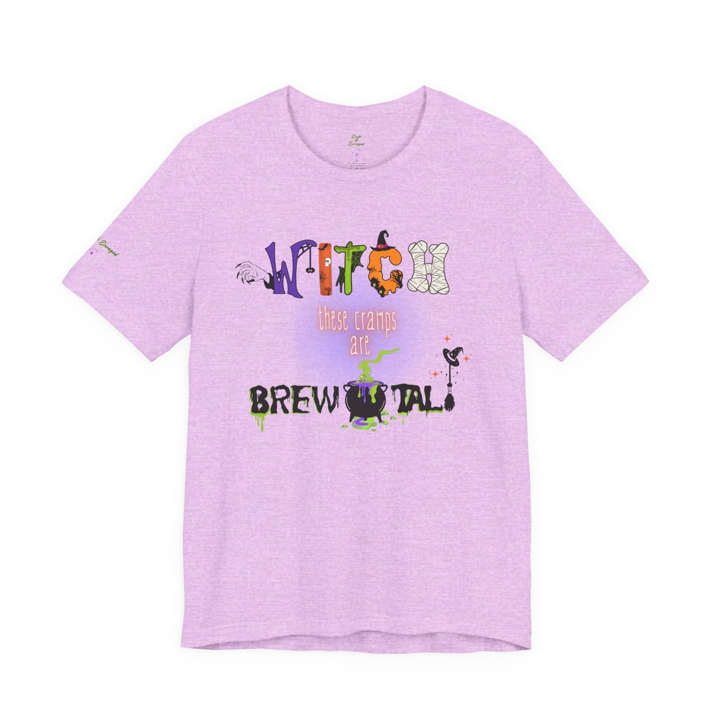 Endo Humor T-Shirt – Witch These Cramps Are Brew-tal! Funny Period Awareness Tee for Women”