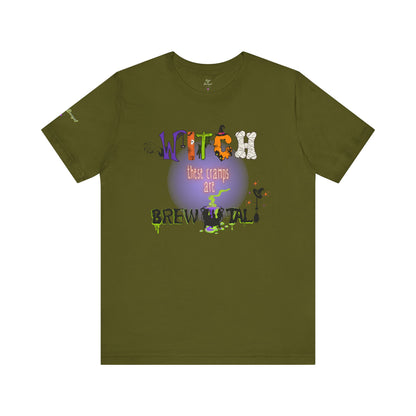 Endo Humor T-Shirt – Witch These Cramps Are Brew-tal! Funny Period Awareness Tee for Women”