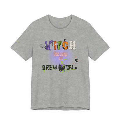 Endo Humor T-Shirt – Witch These Cramps Are Brew-tal! Funny Period Awareness Tee for Women”