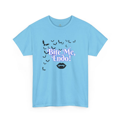 Funky Halloween Tee - "Bite Me, Undo!" Unisex Heavy Cotton T-Shirt, Spooky Apparel, Fall Fashion, Halloween Costume