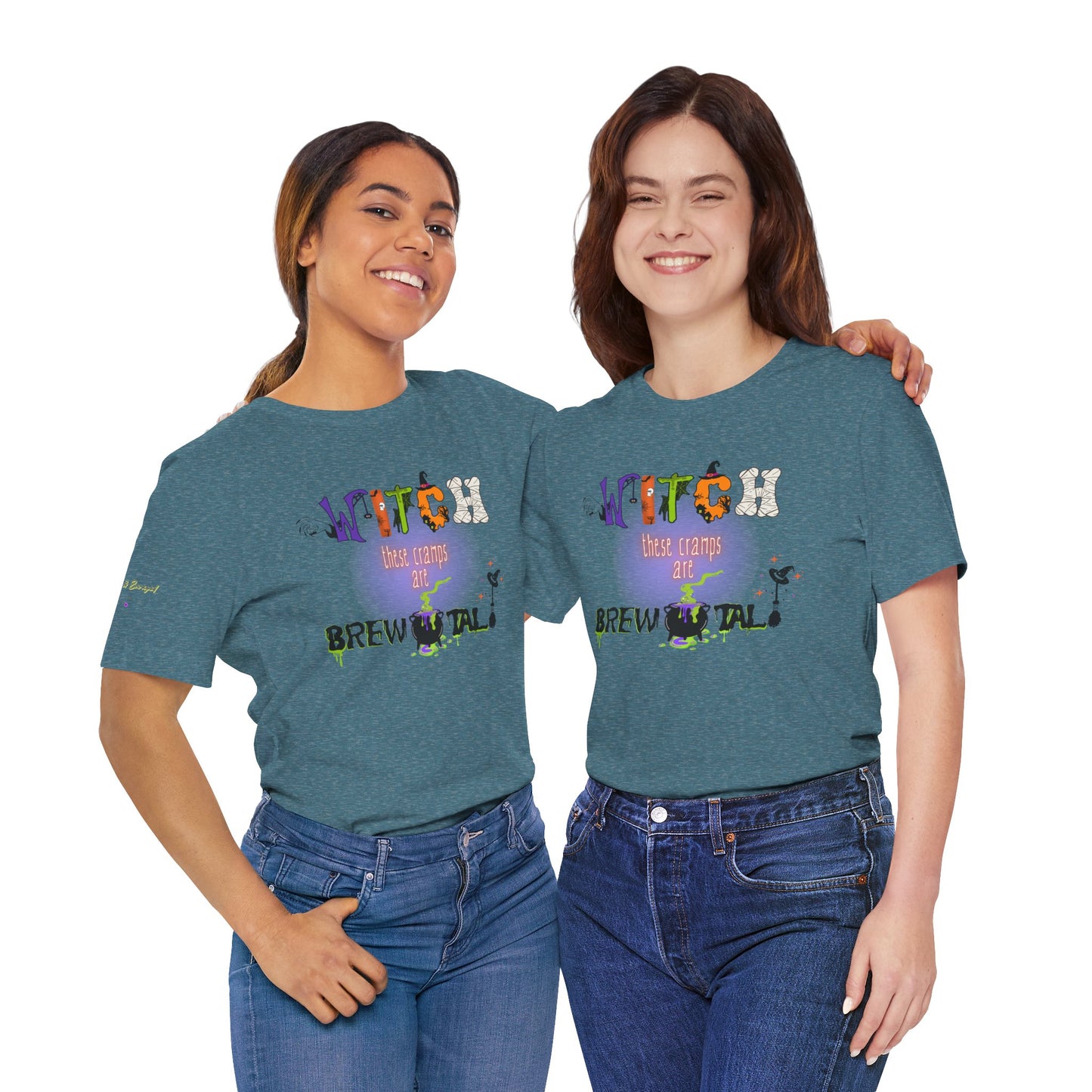 Endo Humor T-Shirt – Witch These Cramps Are Brew-tal! Funny Period Awareness Tee for Women”