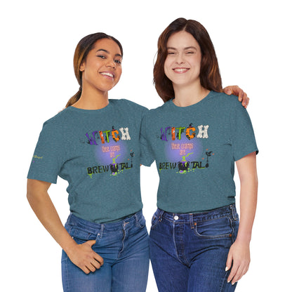 Endo Humor T-Shirt – Witch These Cramps Are Brew-tal! Funny Period Awareness Tee for Women”