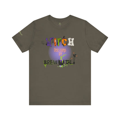 Endo Humor T-Shirt – Witch These Cramps Are Brew-tal! Funny Period Awareness Tee for Women”