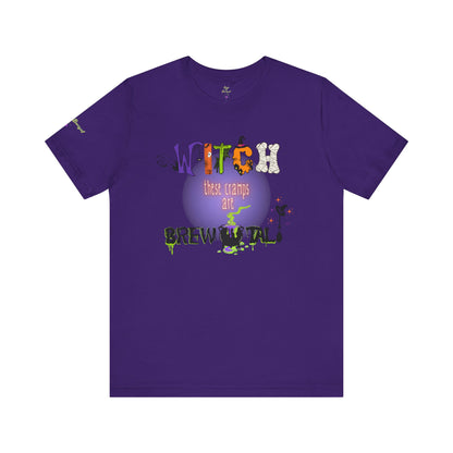 Endo Humor T-Shirt – Witch These Cramps Are Brew-tal! Funny Period Awareness Tee for Women”