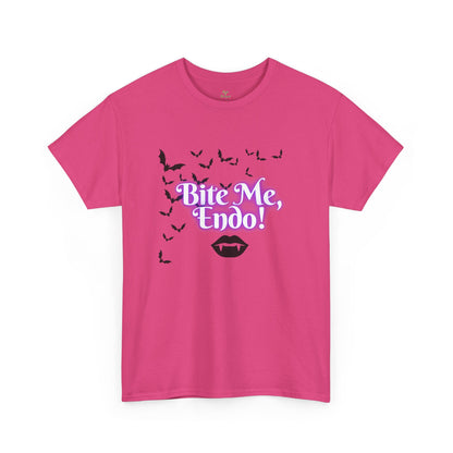 Funky Halloween Tee - "Bite Me, Undo!" Unisex Heavy Cotton T-Shirt, Spooky Apparel, Fall Fashion, Halloween Costume