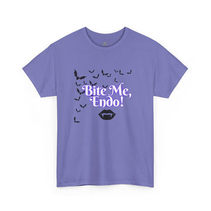 Funky Halloween Tee - "Bite Me, Undo!" Unisex Heavy Cotton T-Shirt, Spooky Apparel, Fall Fashion, Halloween Costume