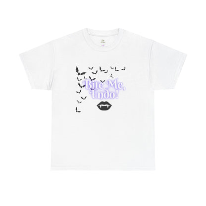 Funky Halloween Tee - "Bite Me, Undo!" Unisex Heavy Cotton T-Shirt, Spooky Apparel, Fall Fashion, Halloween Costume