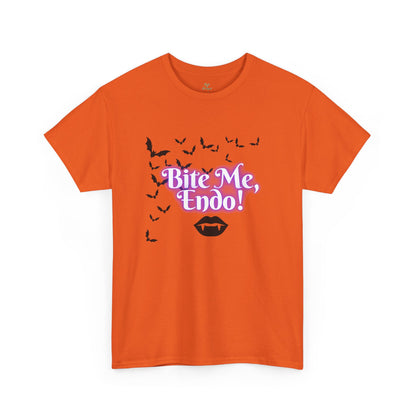 Funky Halloween Tee - "Bite Me, Undo!" Unisex Heavy Cotton T-Shirt, Spooky Apparel, Fall Fashion, Halloween Costume