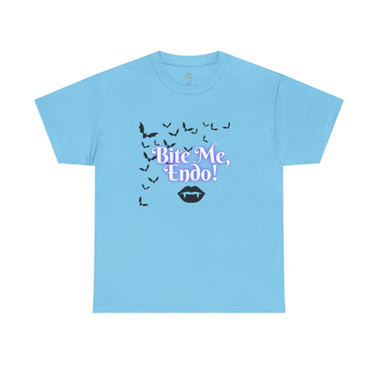 Funky Halloween Tee - "Bite Me, Undo!" Unisex Heavy Cotton T-Shirt, Spooky Apparel, Fall Fashion, Halloween Costume